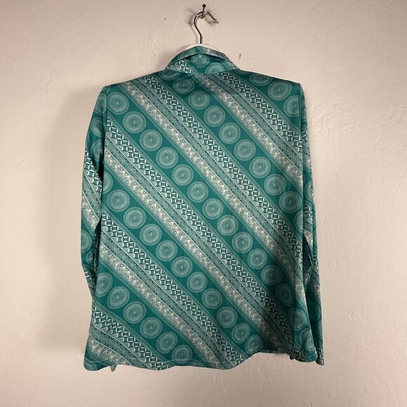 SanSoleil Womens Long Sleeve UPF 50 Sun Shirt Large Geometric Print Lightweight - Picture 2 of 7